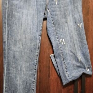 Seven7 Light Blue Premium Denim with Gold And Silver Sequined Accents.